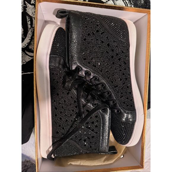 Coach Women's black grey Signature Ray Outline High Top Fashion Sneaker size 6B - Picture 8 of 15